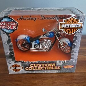 Harley-Davidson Blue & White Custom Collectible Bike